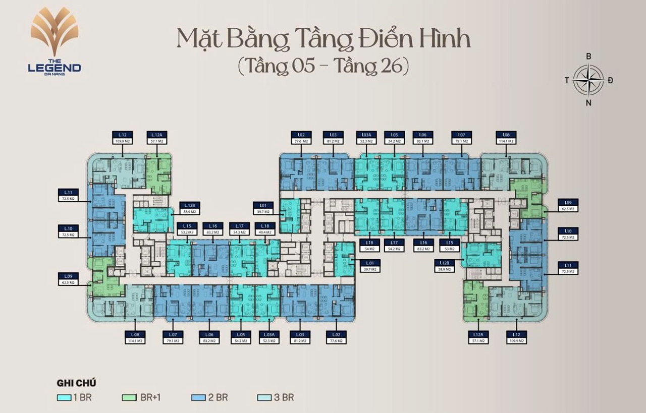 Mặt bằng tầng Legend City Danang